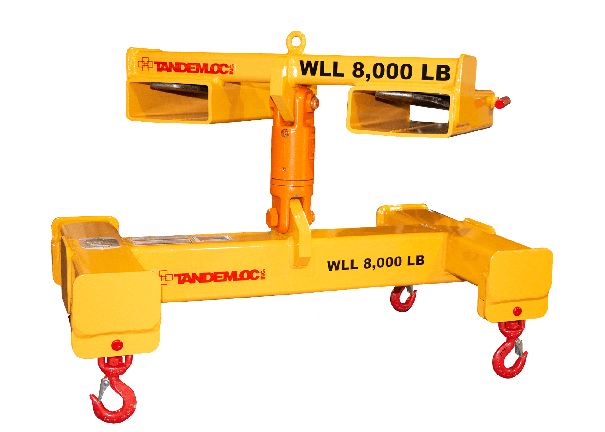 Titan Attachments 90-in Adjustable Forklift Spreader Beam 10,000 LB Capacity Hooks for Telehandlers and Fork Trucks