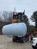 One of our custom Forklift beams  lifting a gas tank!
